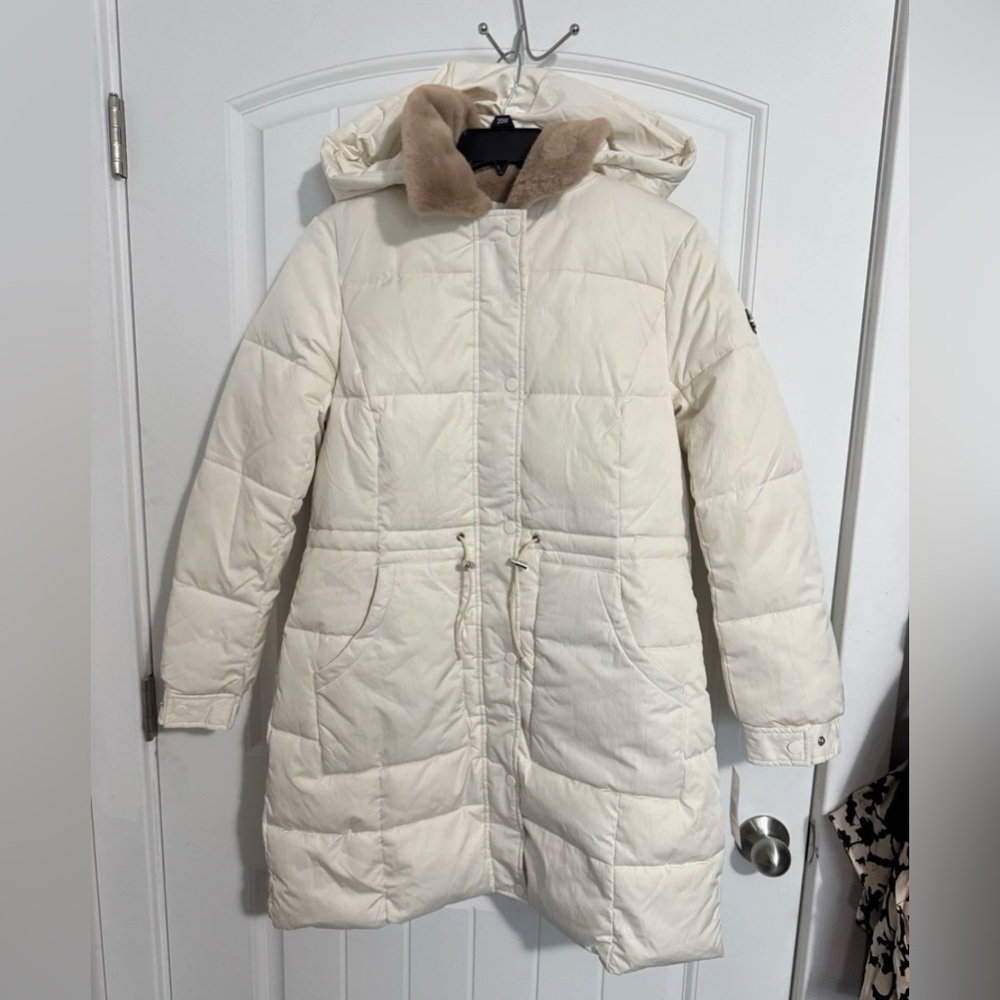 Jessica Simpson Water Resistant Parka Hooded Faux Fur Small NWT